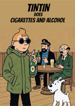 Tintin Cigarettes And Alcohol artwork printed on MDF wall poster