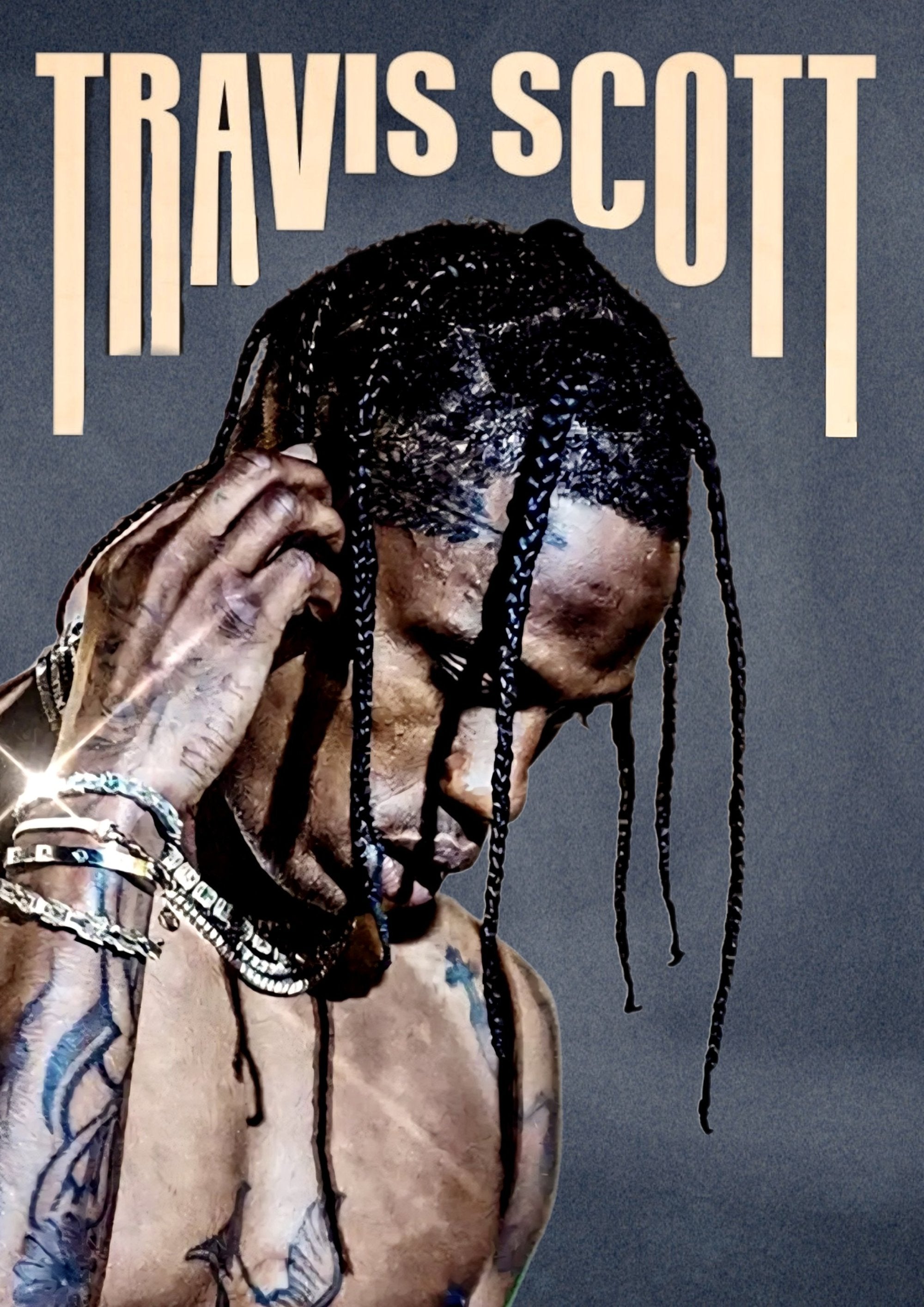 Travis Scott portrait printed on MDF wall poster
