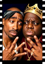 Tupac and Biggie artwork printed on MDF wall poster