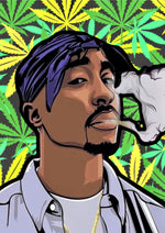Tupac Shakur artwork printed on MDF wall poster