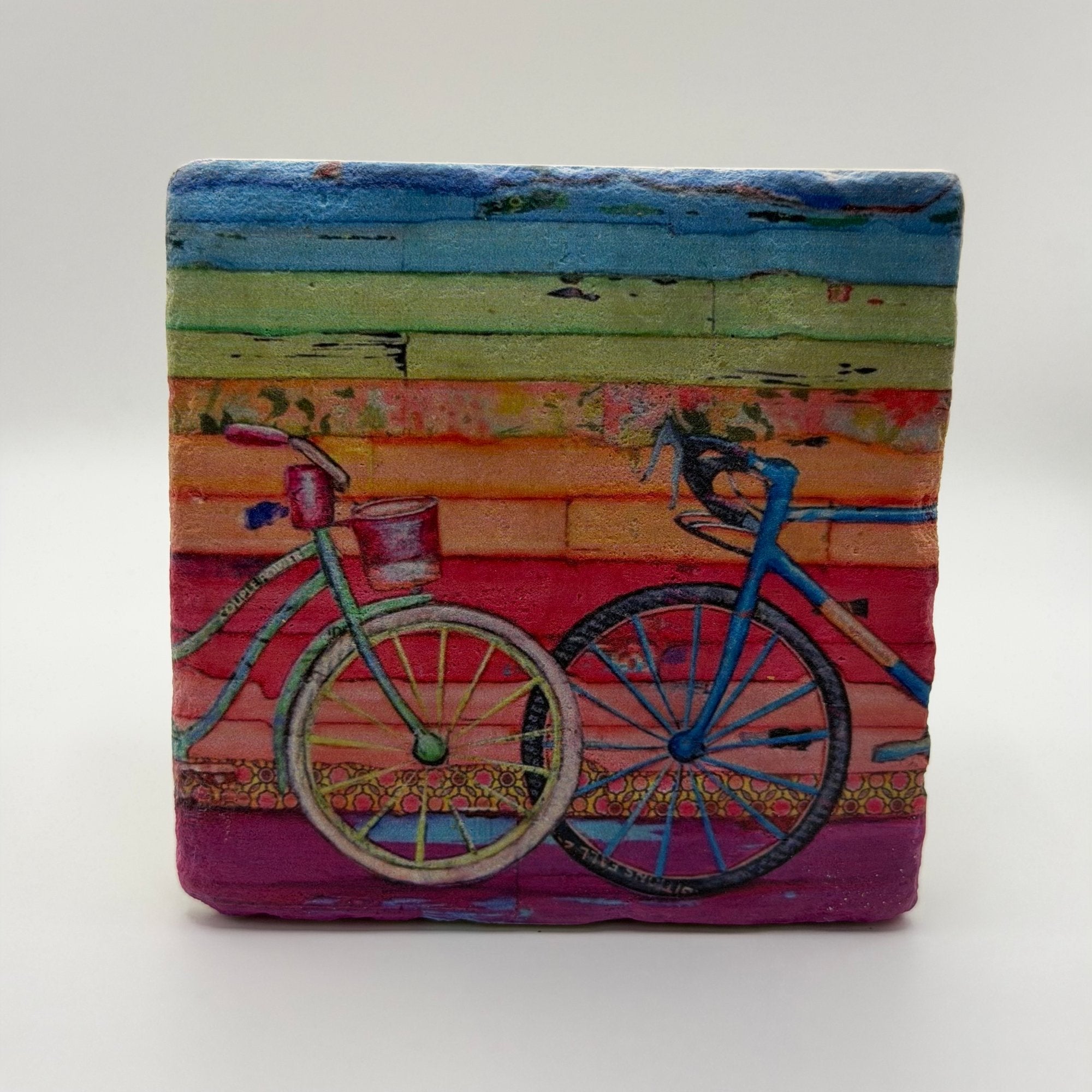 Vintage Style Bicycles Stone Coaster