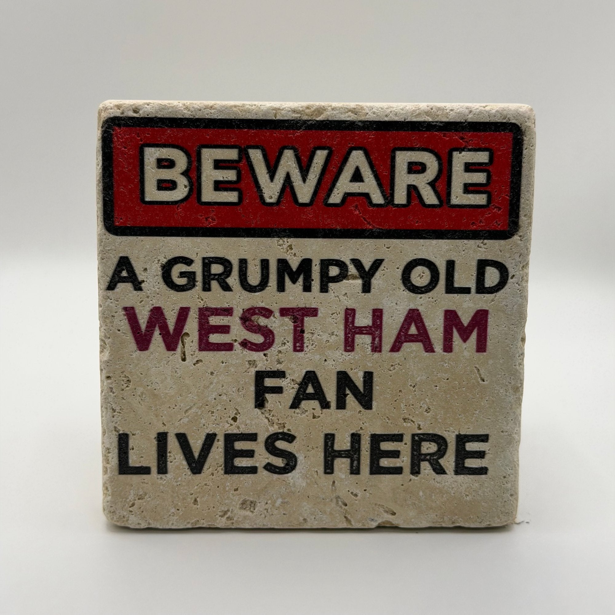 Grumpy Old West Ham Fan Stone Coaster