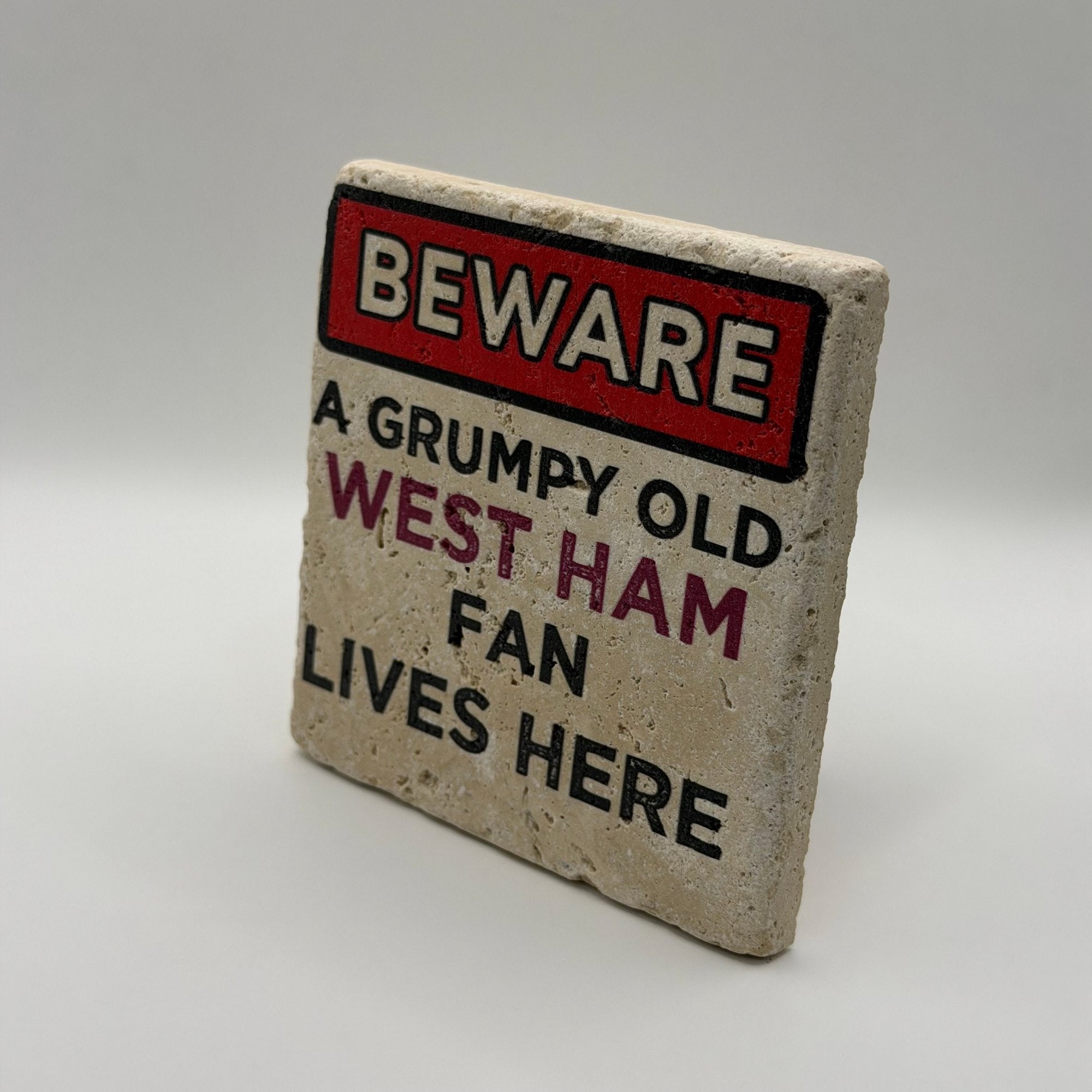 Grumpy Old West Ham Fan Stone Coaster