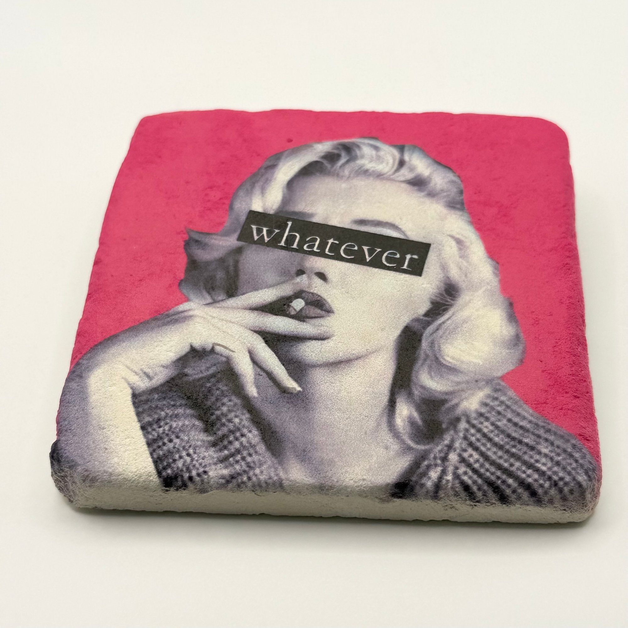 Whatever Slogan Stone Coaster