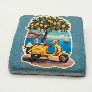 Yellow Scooter Stone Coaster