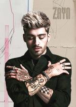 Zayn Malik portrait artwork printed on MDF wall poster