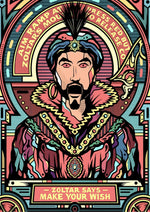 Zoltar 'Make Your Wish' artwork printed on MDF wall poster