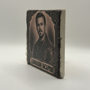 Cowboy Leonardo Dicaprio Natural Travertine Stone Coaster 1
