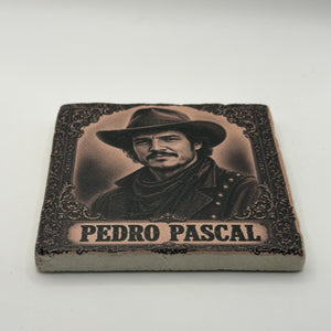 Cowboy Pedro Pascal Natural Travertine Stone Coaster 2