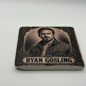 Cowboy Ryan Gosling Natural Travertine Stone Coaster 2