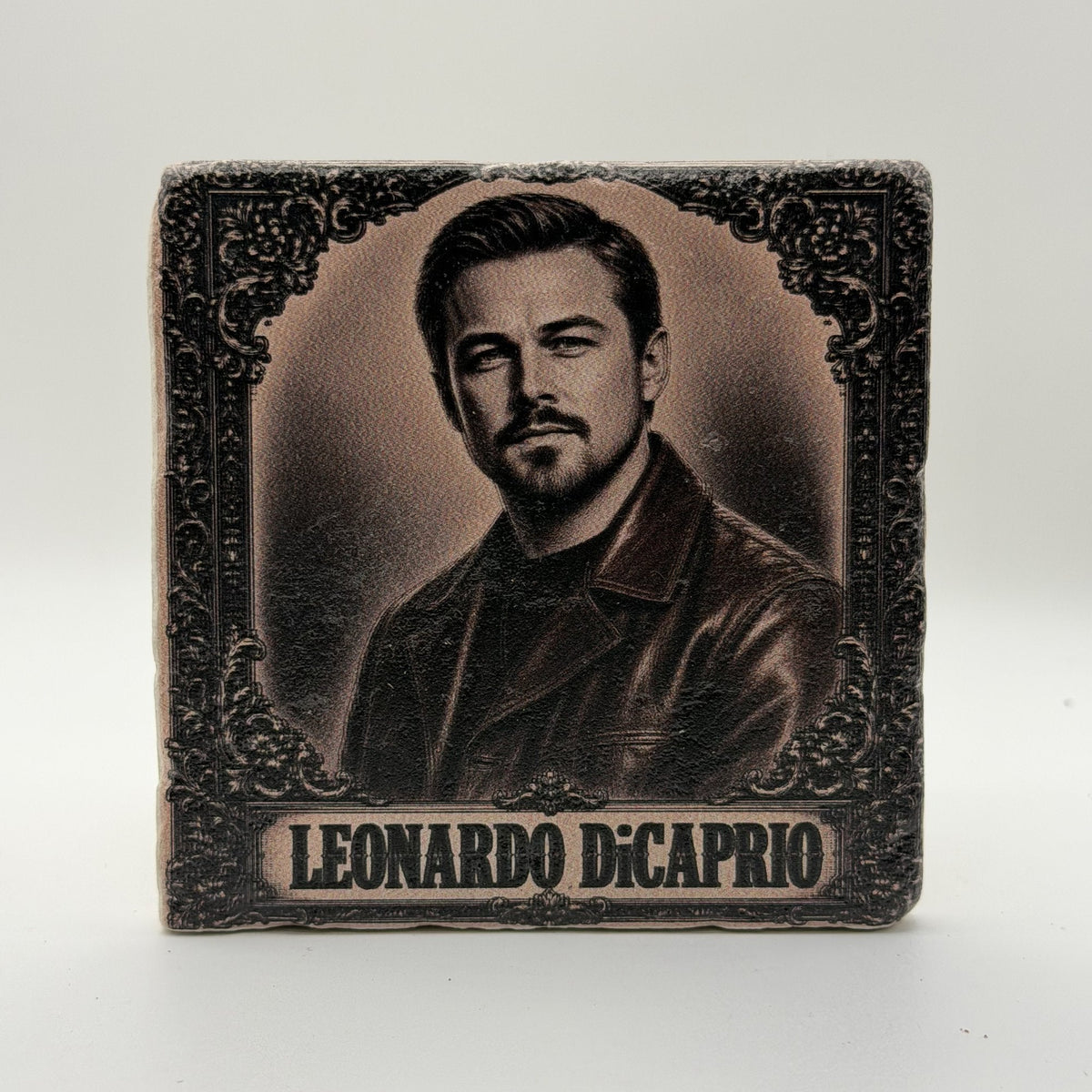 Cowboy Leonardo Dicaprio Natural Travertine Stone Coaster 3
