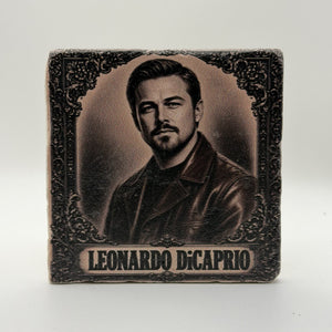 Cowboy Leonardo Dicaprio Natural Travertine Stone Coaster 3