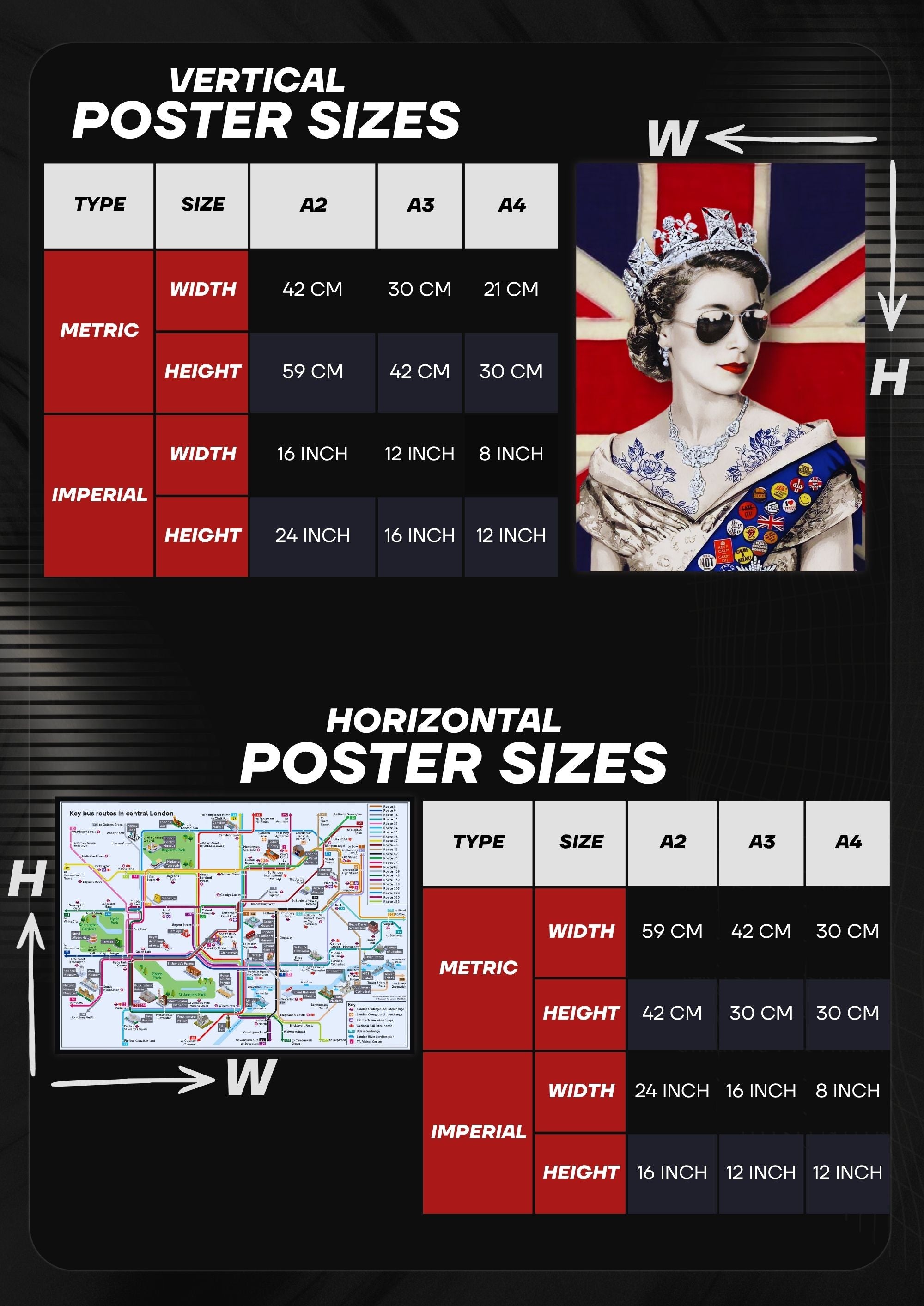 Queen Rayban Poster A4 A3 and A2 Big Poster with small options