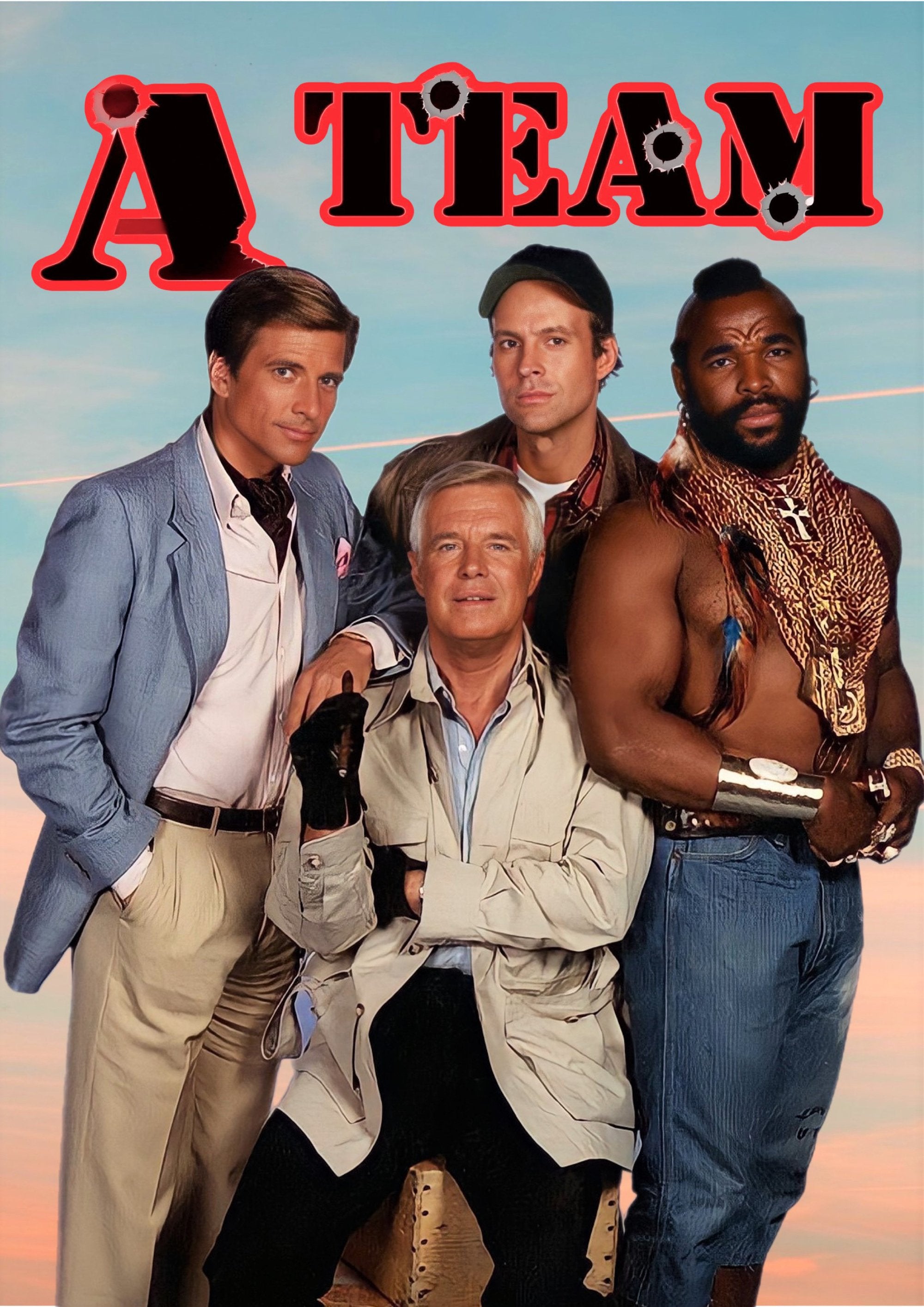 Classic A Team movie characters printed on MDF wall poster
