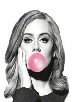 Adele Bubblegum artwork printed on MDF wall poster