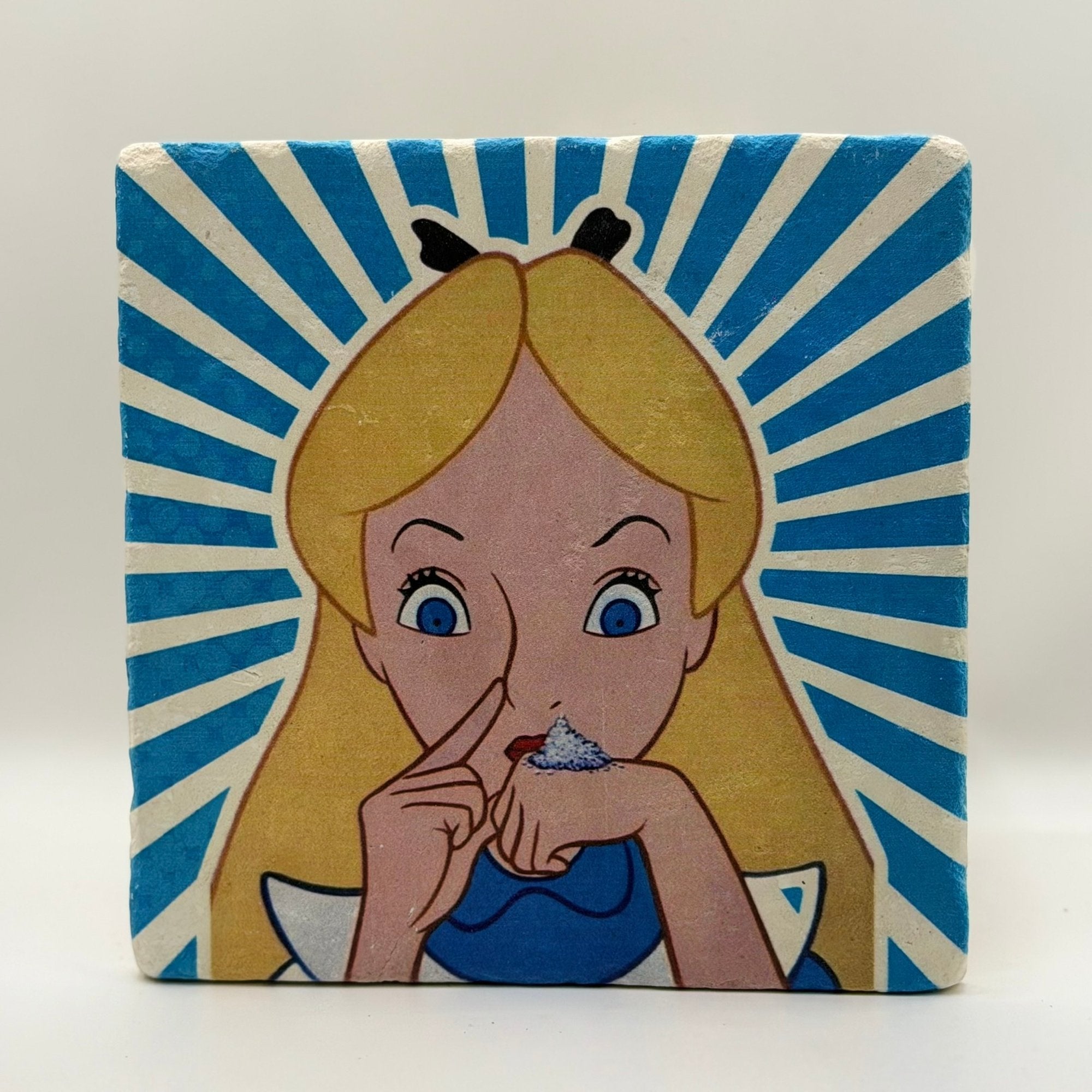 Alice In Wonderland Art Natural Travertine Stone Hotpad artwork