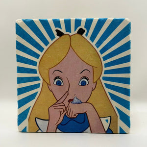 Alice In Wonderland Art Natural Travertine Stone Hotpad artwork