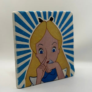 Alice In Wonderland Art Natural Travertine Stone Hotpad artwork