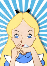 Alice in Wonderland cartoon artwork printed on MDF wall poster