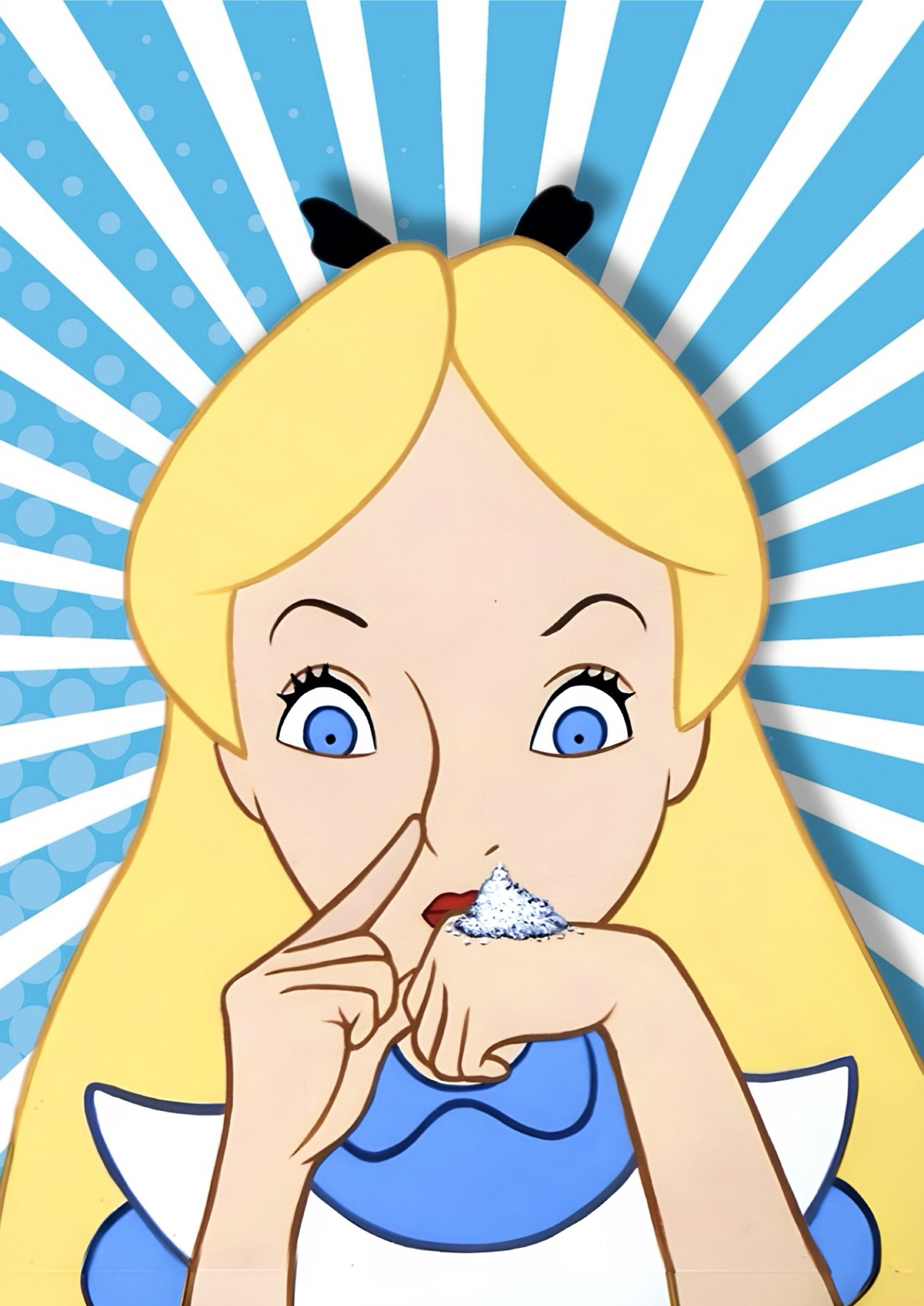 Alice in Wonderland cartoon artwork printed on MDF wall poster