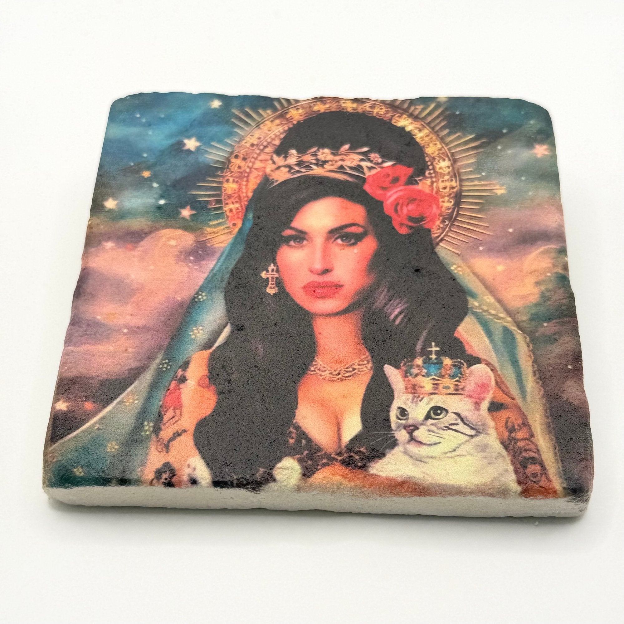 Amy Winehouse Jesus Stone Coaster