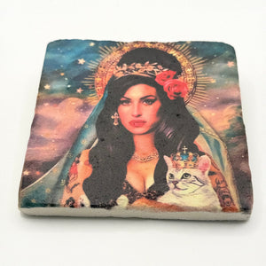 Amy Winehouse Jesus Stone Coaster