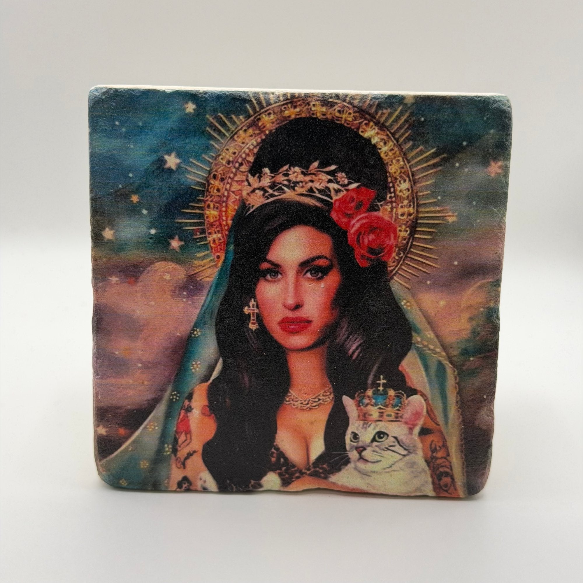 Amy Winehouse Jesus Stone Coaster