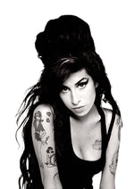 Amy Winehouse black and white artwork printed on MDF wall poster