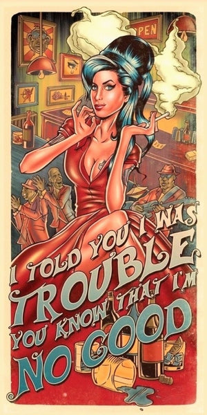 Amy Winehouse quote design displayed as a decorative wall sign for music fans and enthusiasts