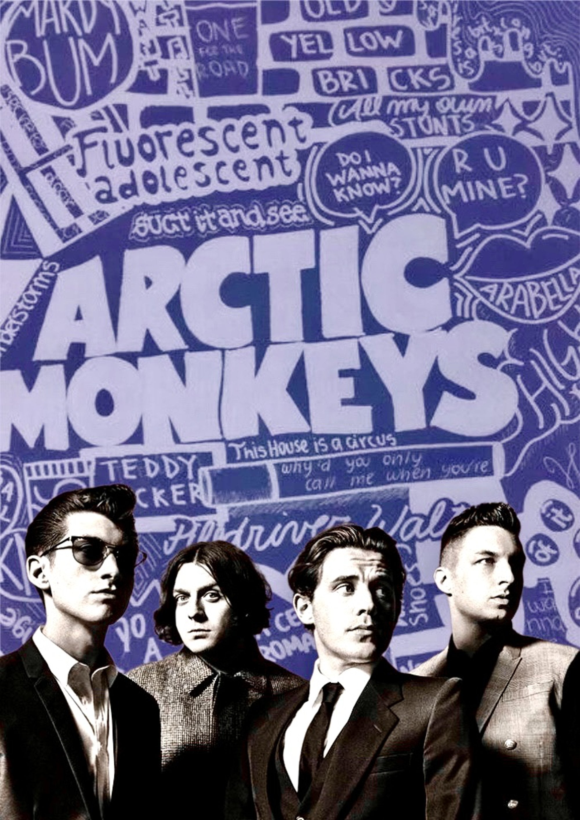 Graffiti artwork inspired by Arctic Monkeys lyrics printed on MDF wall poster