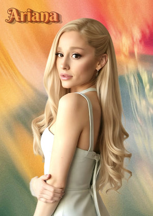 Ariana Grande portrait artwork printed on MDF wall poster