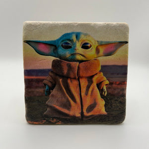 Baby Yoda Stone Coaster | The Force Awakens Home Decor