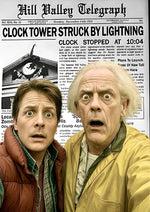 Back to the Future newspaper-inspired artwork printed on MDF wall poster