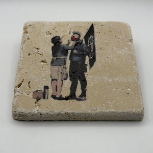 Banksy Anarchist Stone Coaster