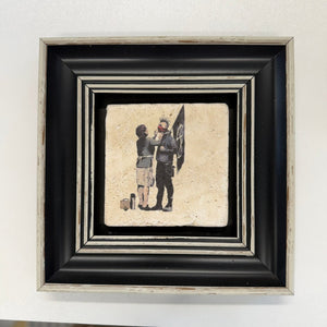 Variant Mapping v4 | banksy-anarchist-street-art-natural-stone-coaster | with Black Frame | sha256:f37632e3d031