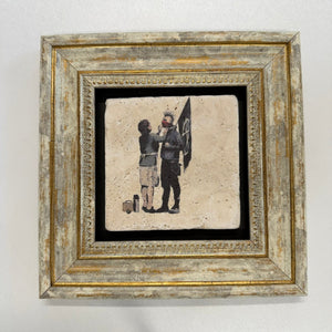 Variant Mapping v4 | banksy-anarchist-street-art-natural-stone-coaster | with Gold Frame | sha256:eb3d71e301fc