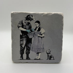 Banksy Dorothy Police Search Stone Coaster