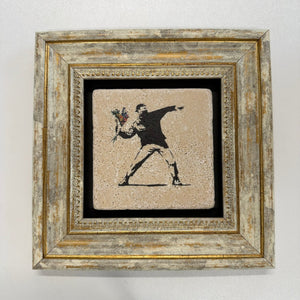 Variant Mapping v4 | banksy-flower-thrower-natural-stone-coaster | with Gold Frame | sha256:b9d6c6a9bfd2