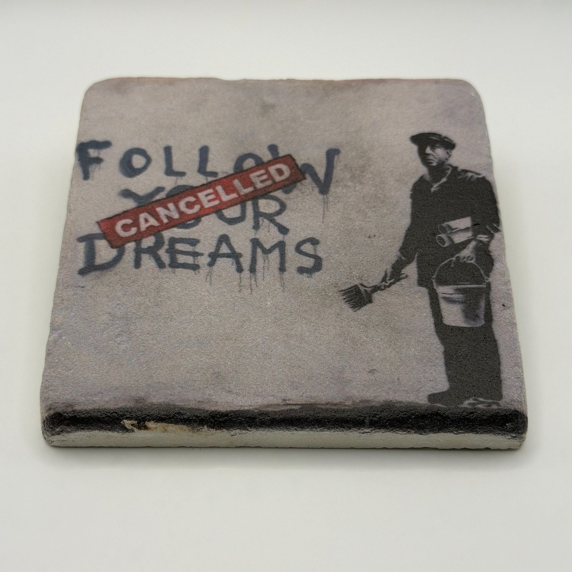 Banksy Follow Your Dreams Stone Coaster