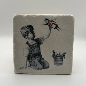 Banksy Game Changer Stone Coaster