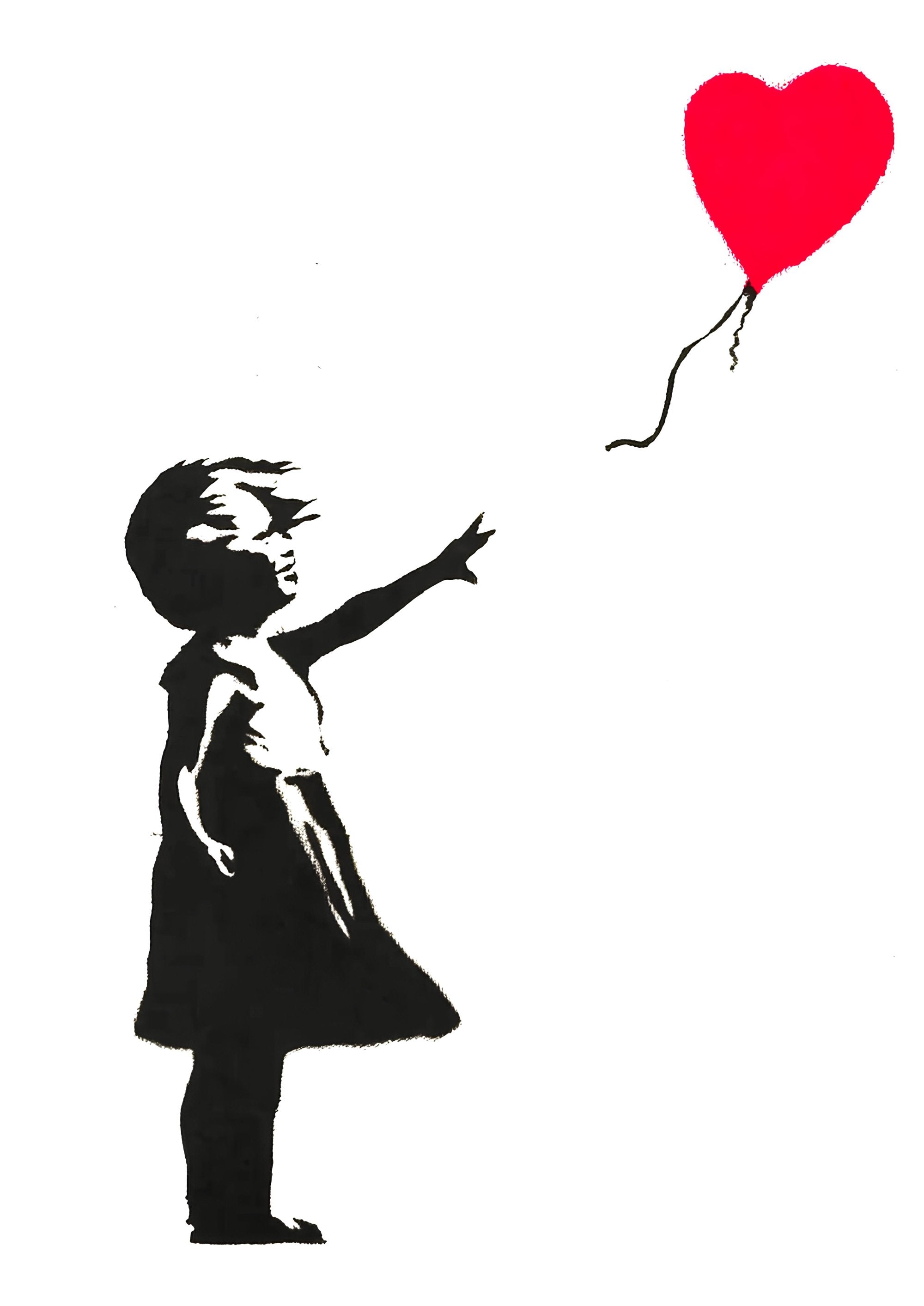 Banksy Girl With Balloon artwork printed on MDF wall poster