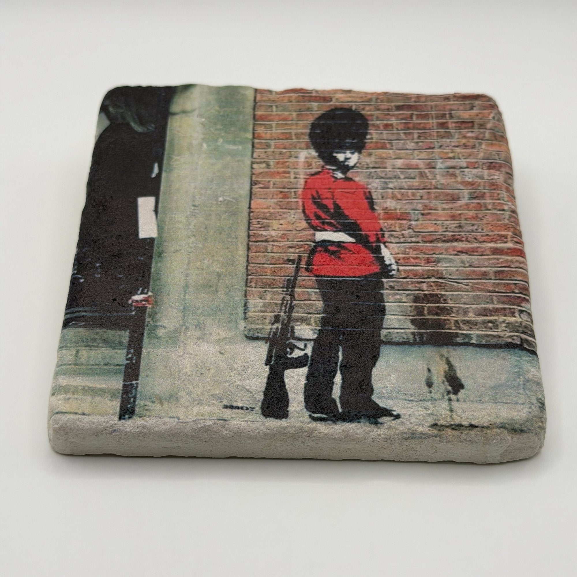 Banksy Pissing Guard Stone Coaster