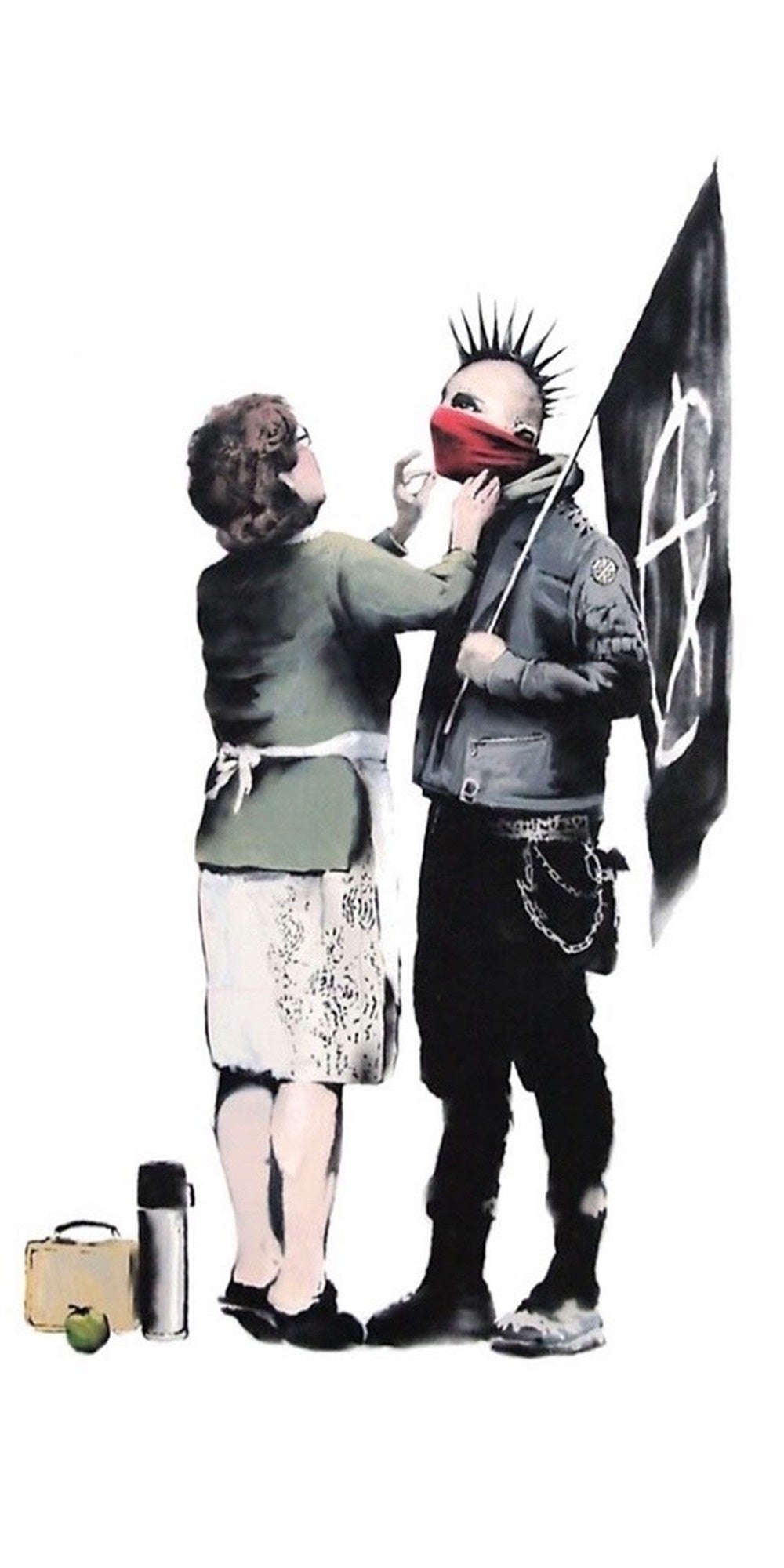 Banksy Punk Mom Anarchy quote design displayed as a decorative wall sign