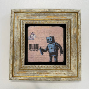 Variant Mapping v4 | banksy-robot-natural-stone-coaster | with Gold Frame | sha256:efd14bf1336a