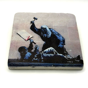 Banksy Royal Courts Coaster Stone