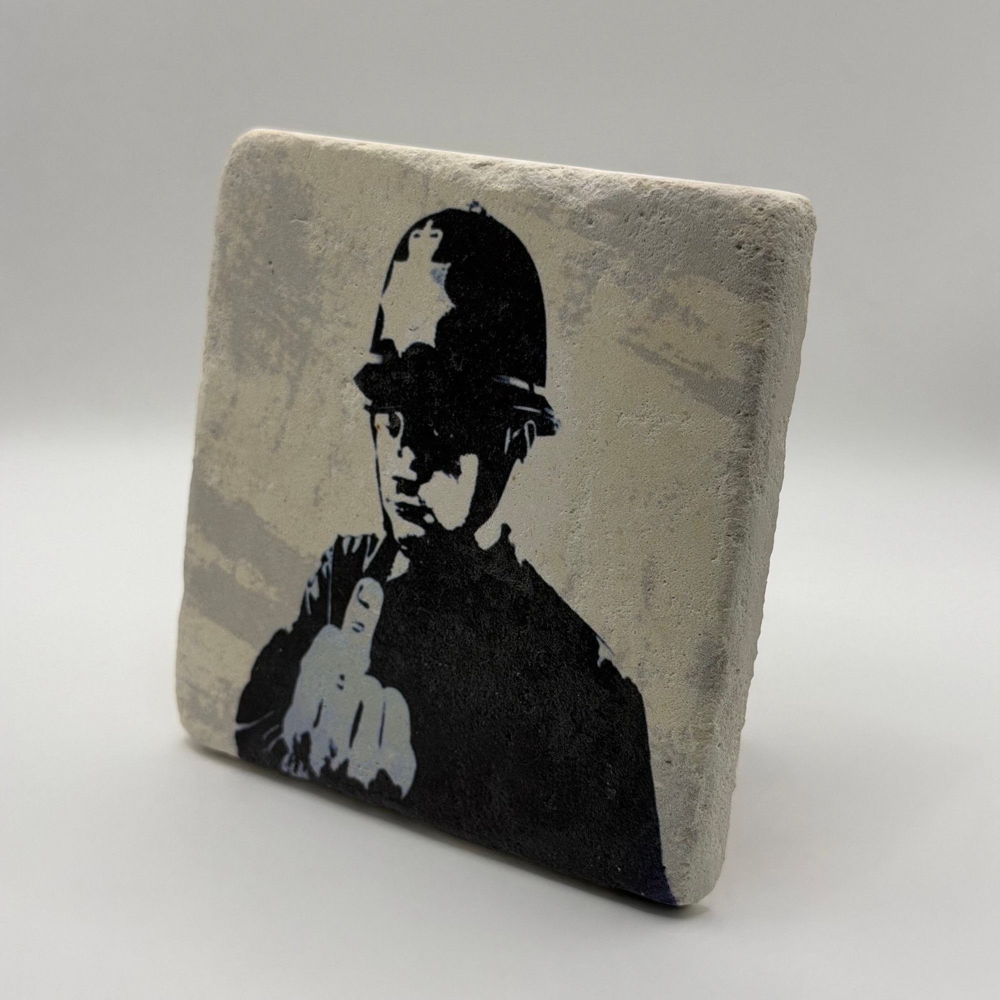 Banksy Rude Copper Stone Coaster