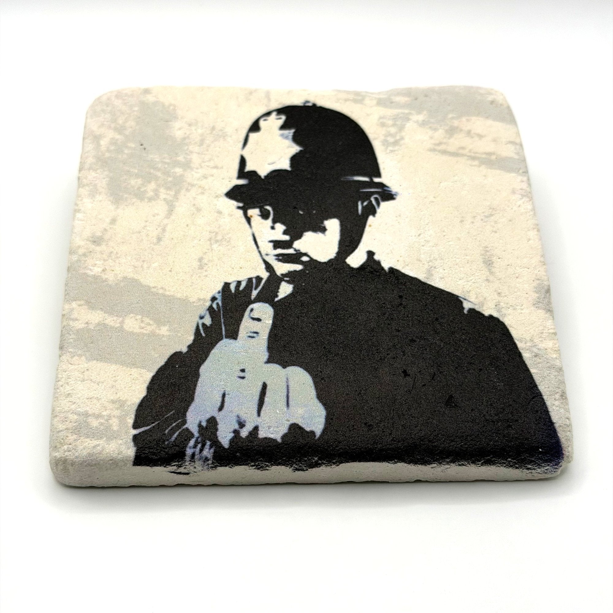Banksy Rude Copper Stone Coaster
