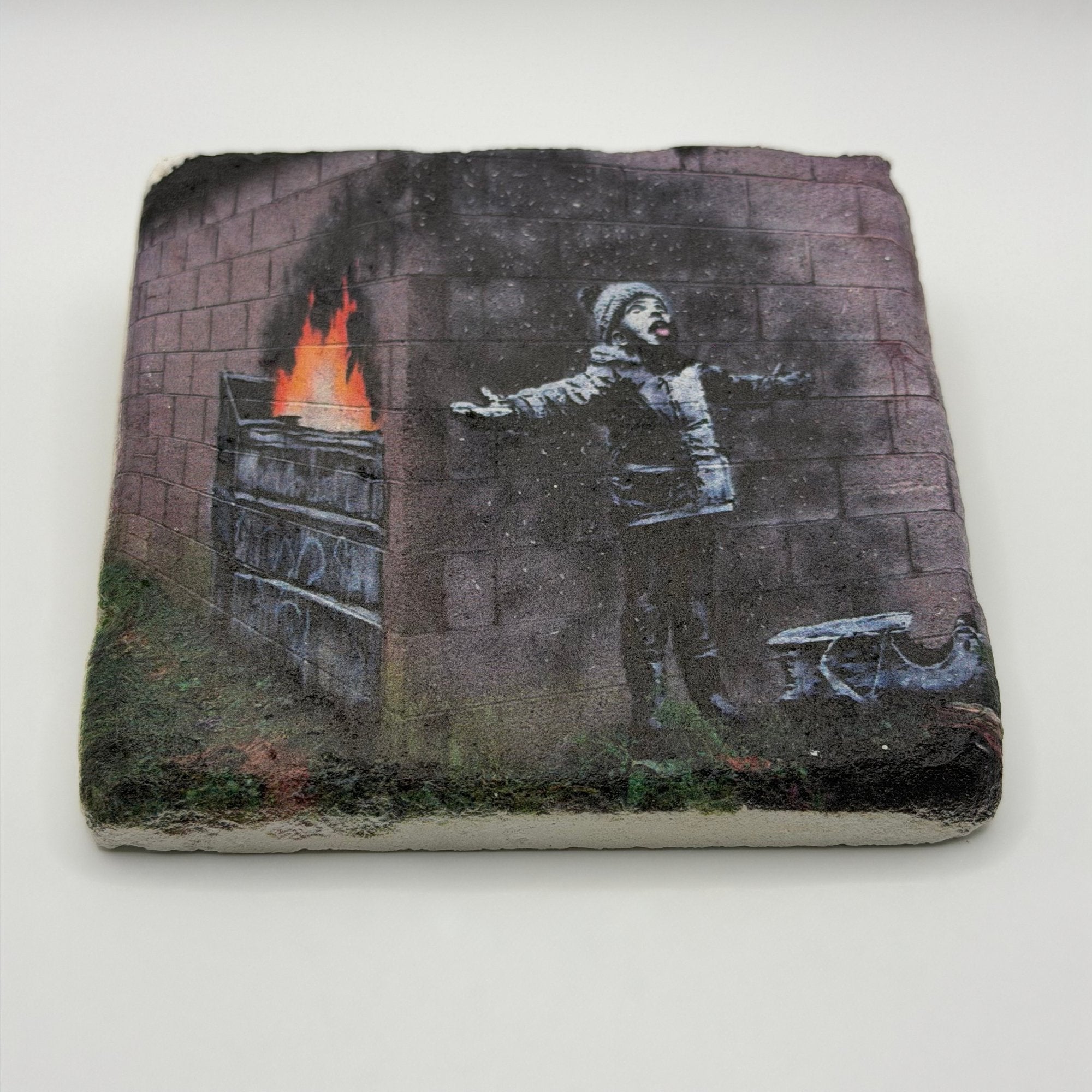 Banksy Season's Greetings Stone Coaster