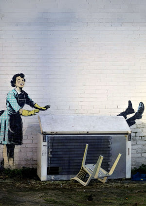 Valentine's Day artwork by Banksy printed on MDF wall poster