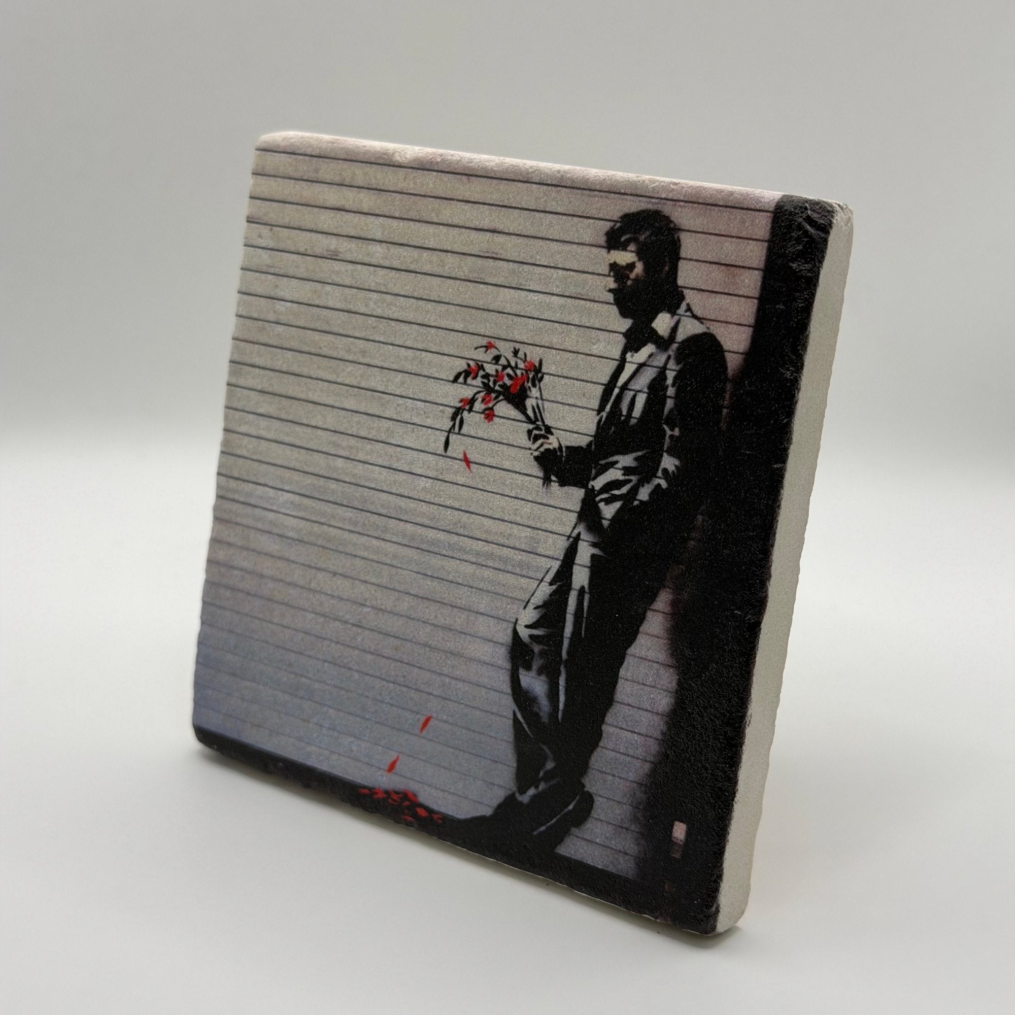 Banksy Waiting In Vain Stone Coaster